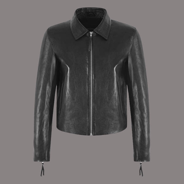 Ladies real leather jacket black