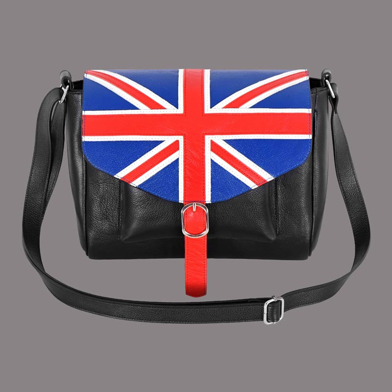 Women Union Flag Cross Body Leather Bag