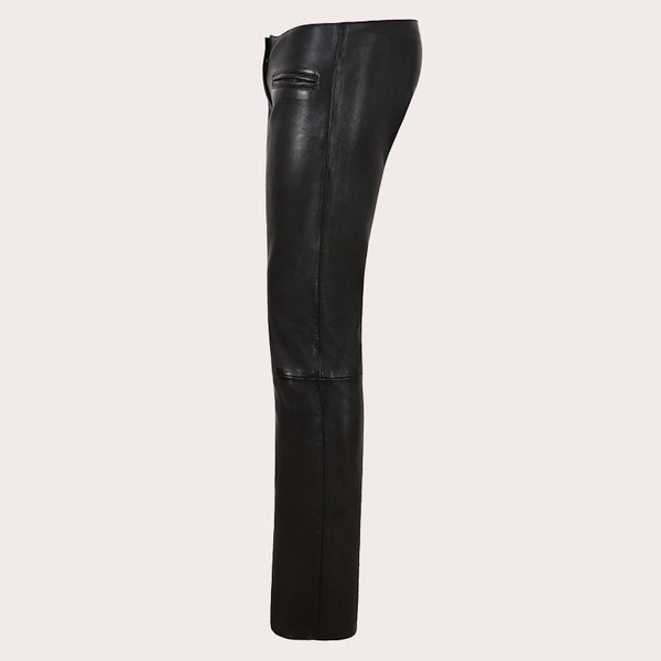 Women's Low-Rise Leather Pants TERRAN