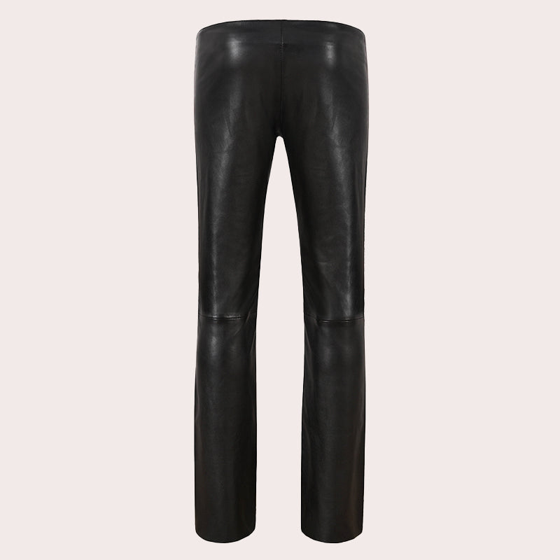 Women's Low-Rise Leather Pants TERRAN