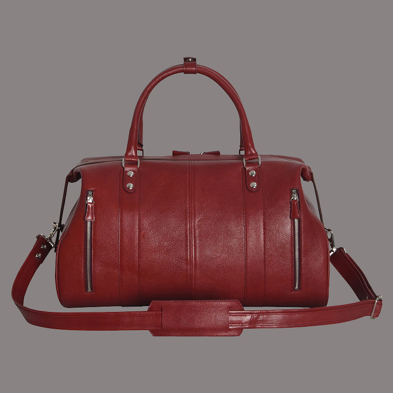 Medium Leather Holdall in Cherry for Women