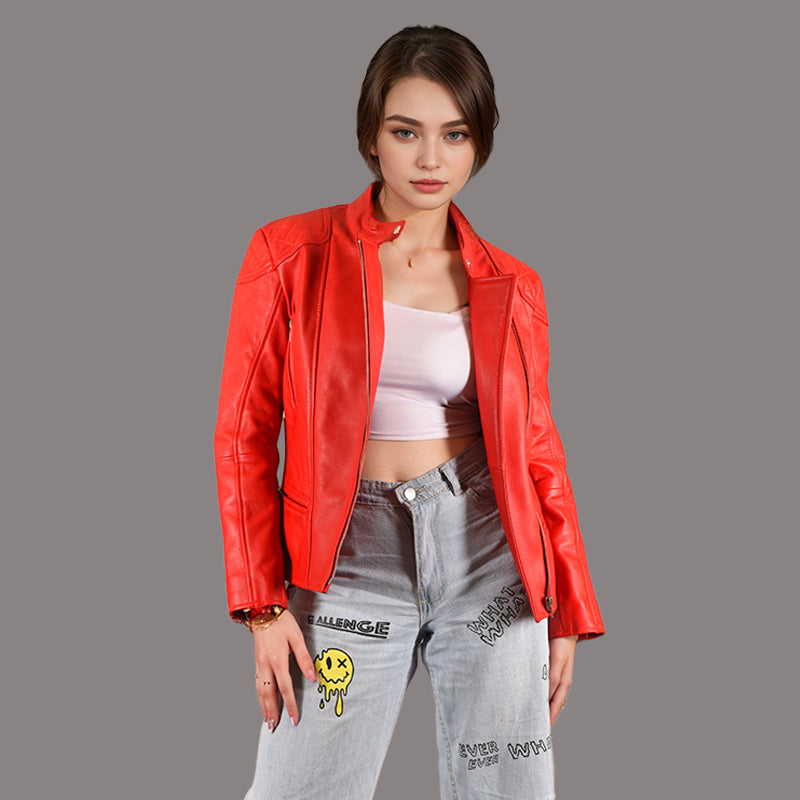 Leather Biker Jacket for Women MILLY