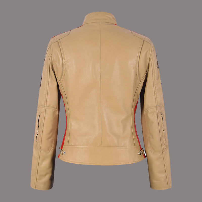 Women Racer Leather Jacket SIZMA