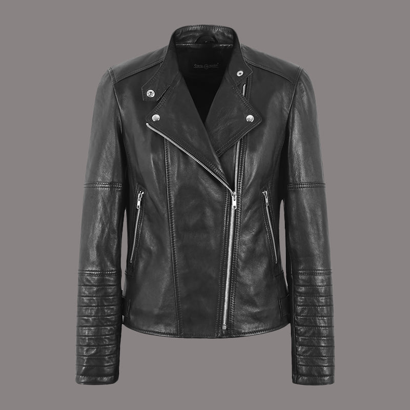 Leather Biker Jacket for Women SKIDDAW