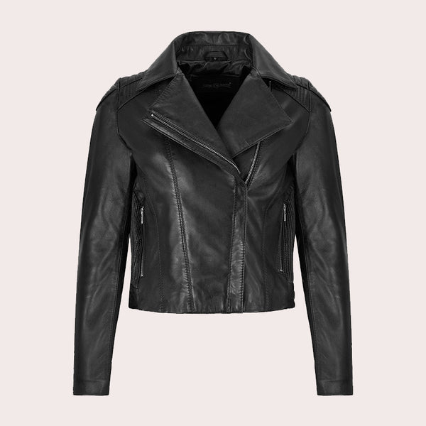 Women's Leather Biker Jacket NEWFORD
