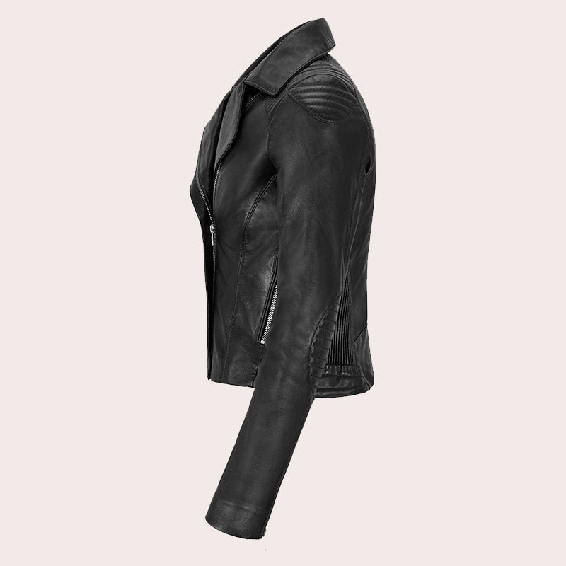 Women's Leather Biker Jacket NEWFORD