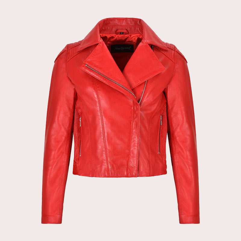 Women's Leather Biker Jacket NEWFORD