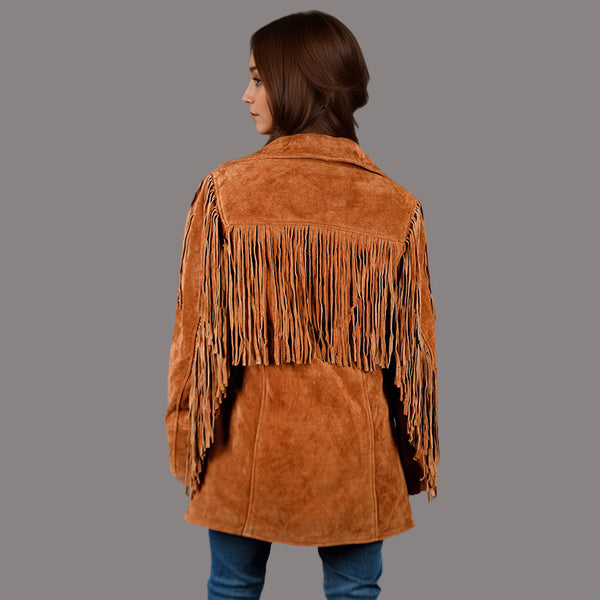 Women's Suede Fringe Jacket AURA