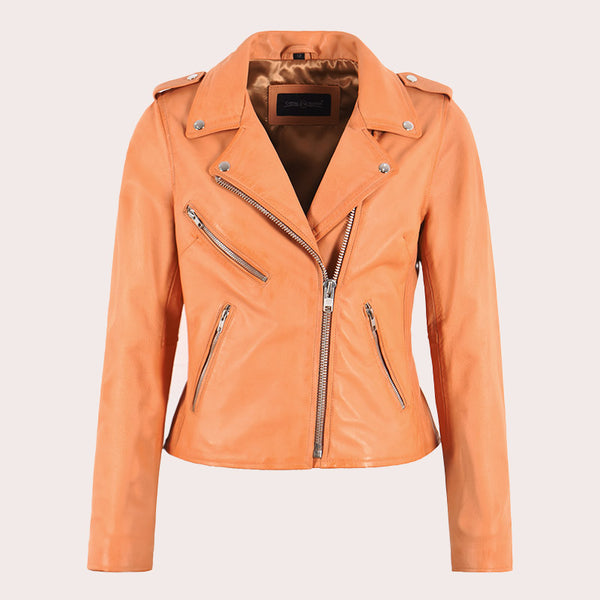 Women's Leather Biker Jacket NOVATO