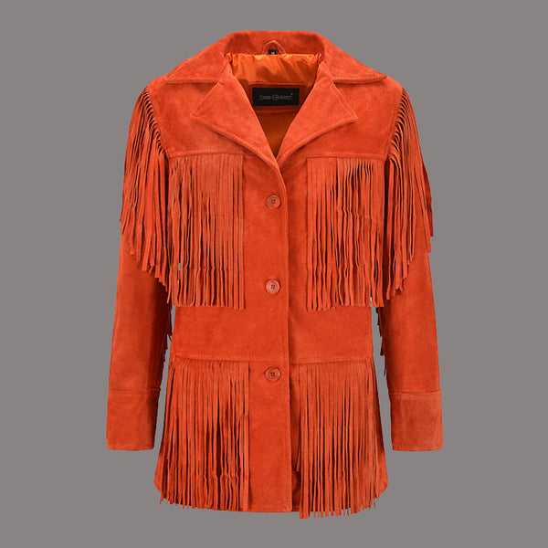 Women's Suede Fringe Jacket AURA