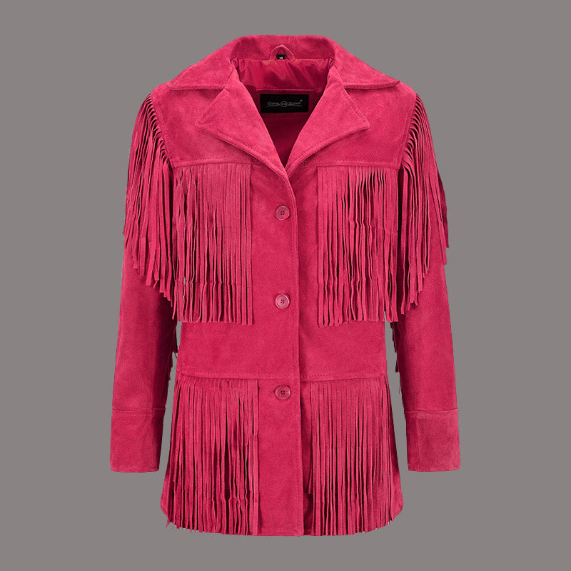 Women's Suede Fringe Jacket AURA