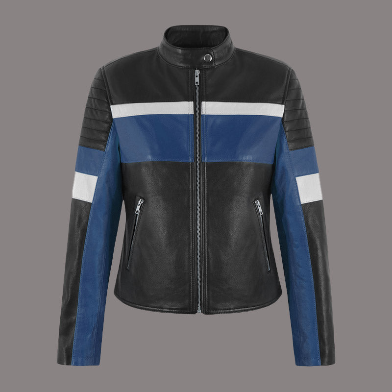 Women Leather Biker Racer Jacket WILLOWVALE