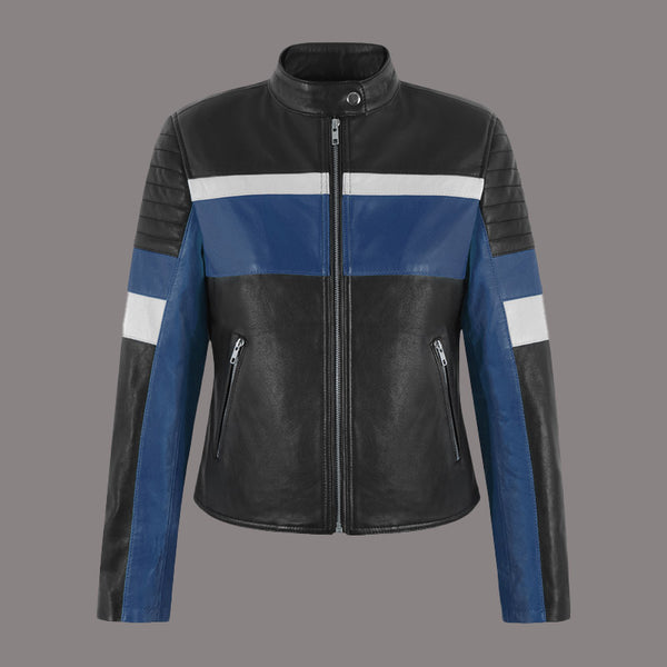 Women Leather Biker Racer Jacket WILLOWVALE