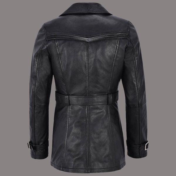 Double Breasted Women's Leather Coat BROOKSIDE