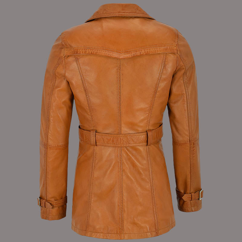 Double Breasted Women's Leather Coat BROOKSIDE