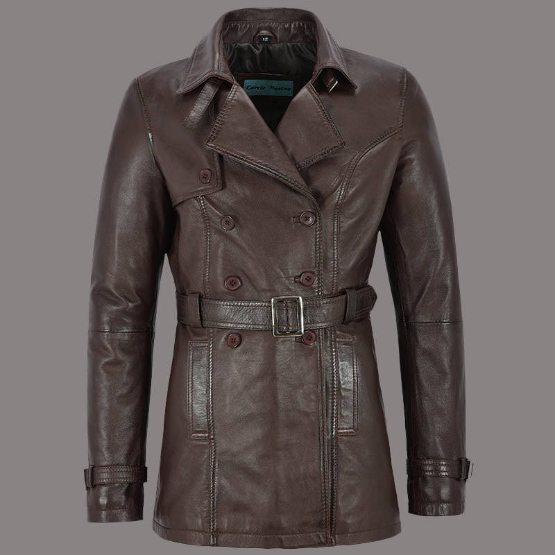 Women's Brown Leather Coat