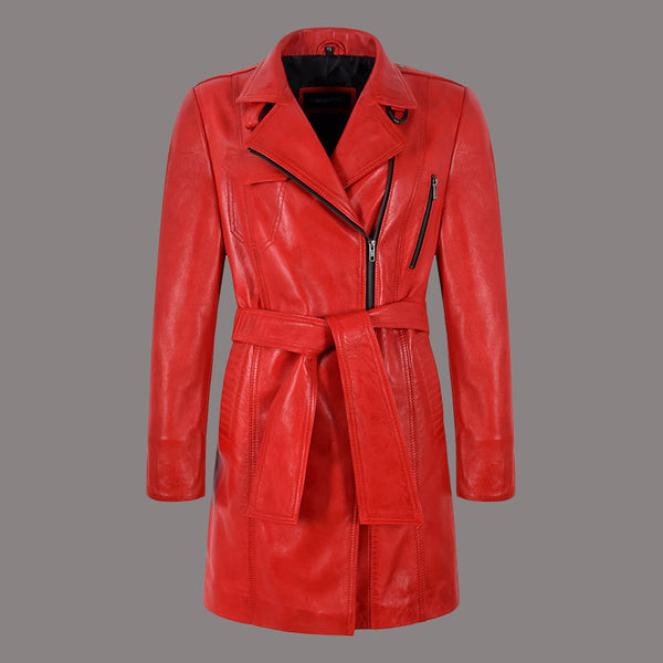 Women 3/4 Length Leather Coat STARLIT