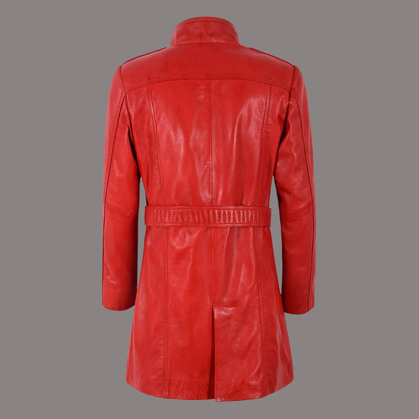 Women 3/4 Length Leather Coat STARLIT