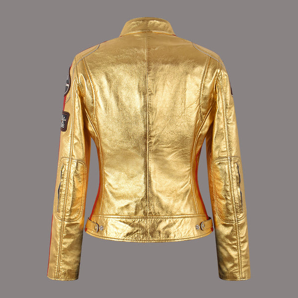 Women Racer Leather Jacket SIZMA