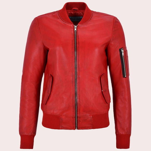 Women Leather Bomber Jacket CLIFTON