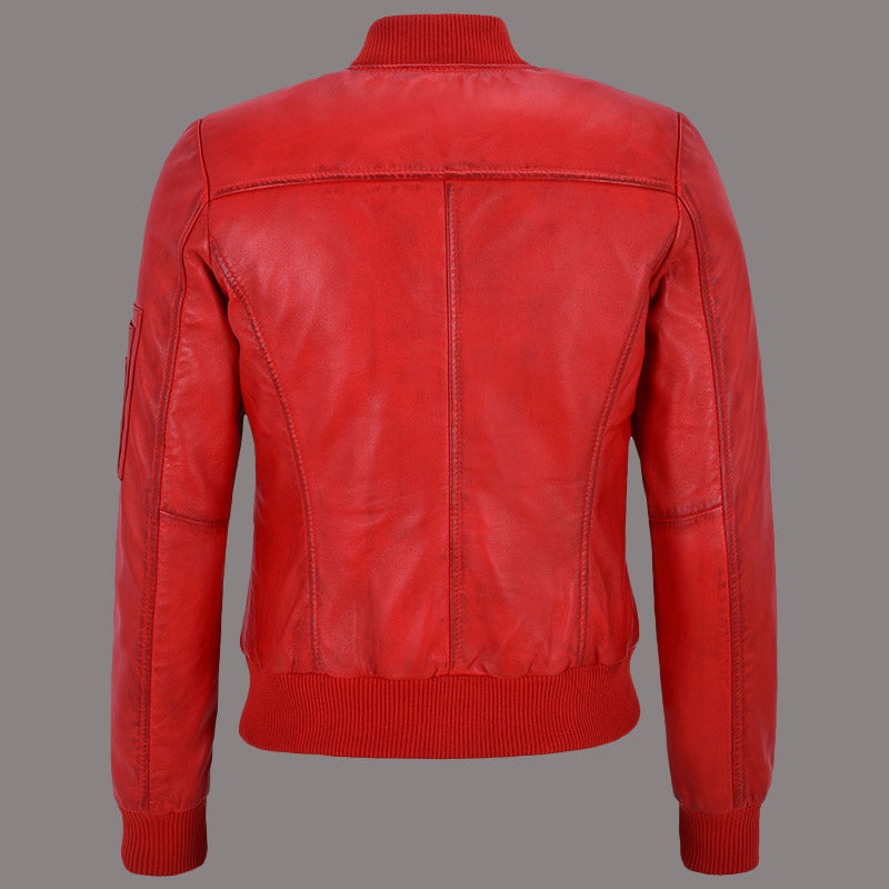 Women Leather Bomber Jacket CLIFTON