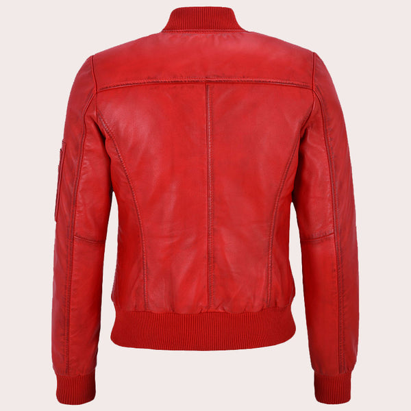 Women Leather Bomber Jacket CLIFTON