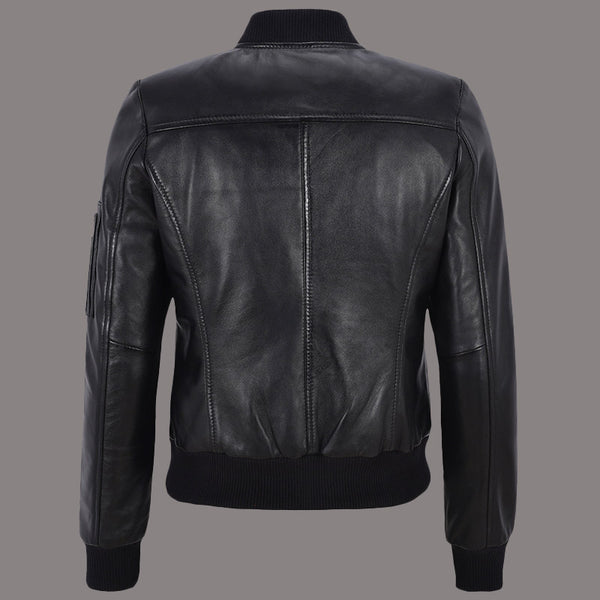 Women Leather Bomber Jacket CLIFTON