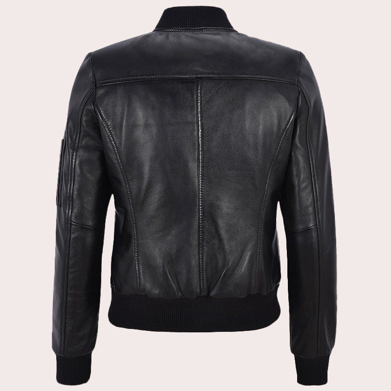 Women Leather Bomber Jacket CLIFTON