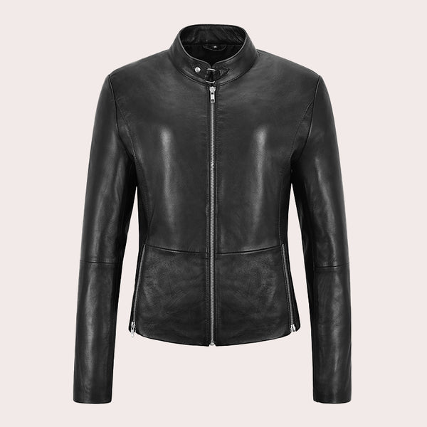 Women's Leather Racer Jacket KYREL