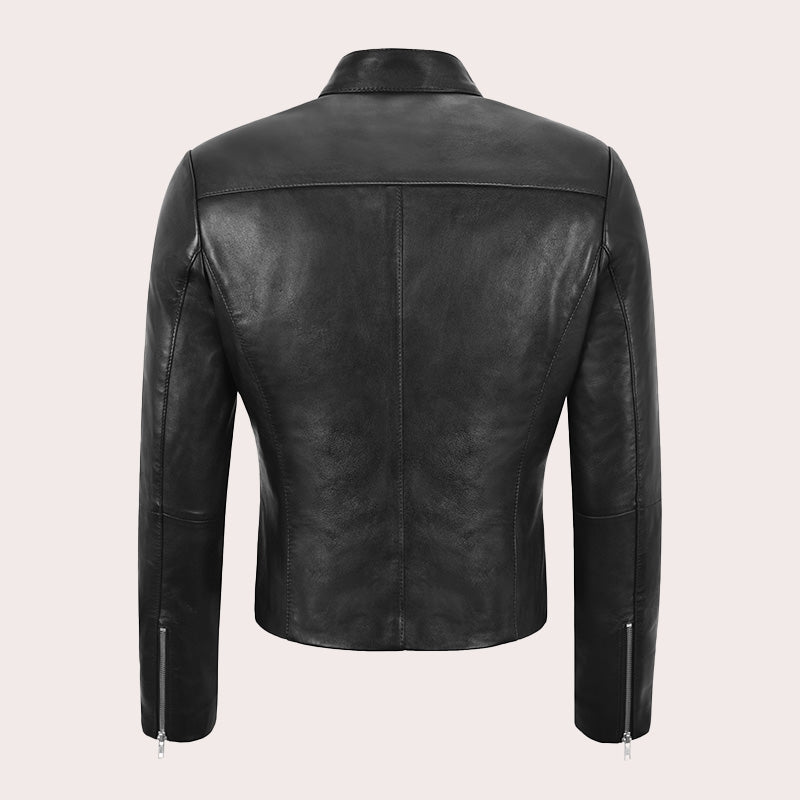 Women's Leather Racer Jacket KYREL