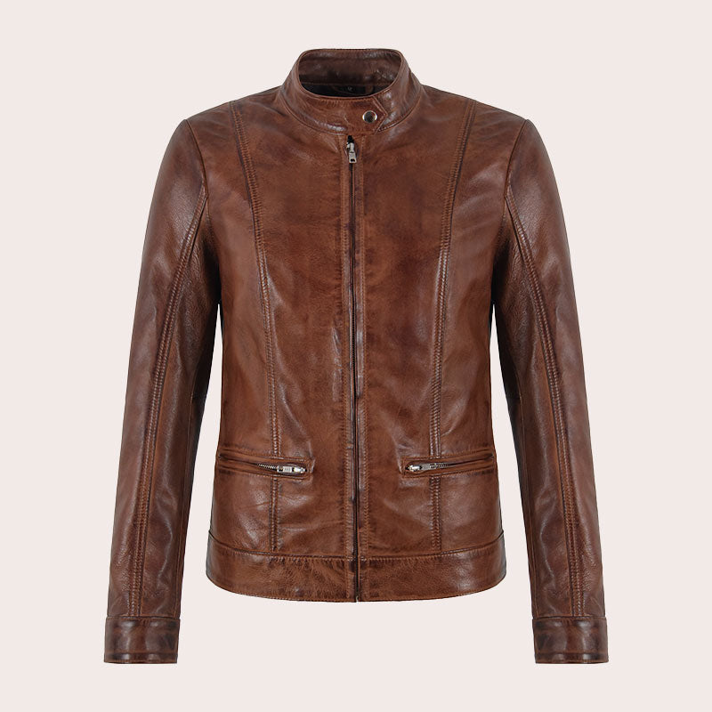 Leather Racer Jacket for Women SALESTONE
