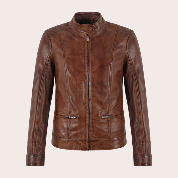 Leather Racer Jacket for Women SALESTONE