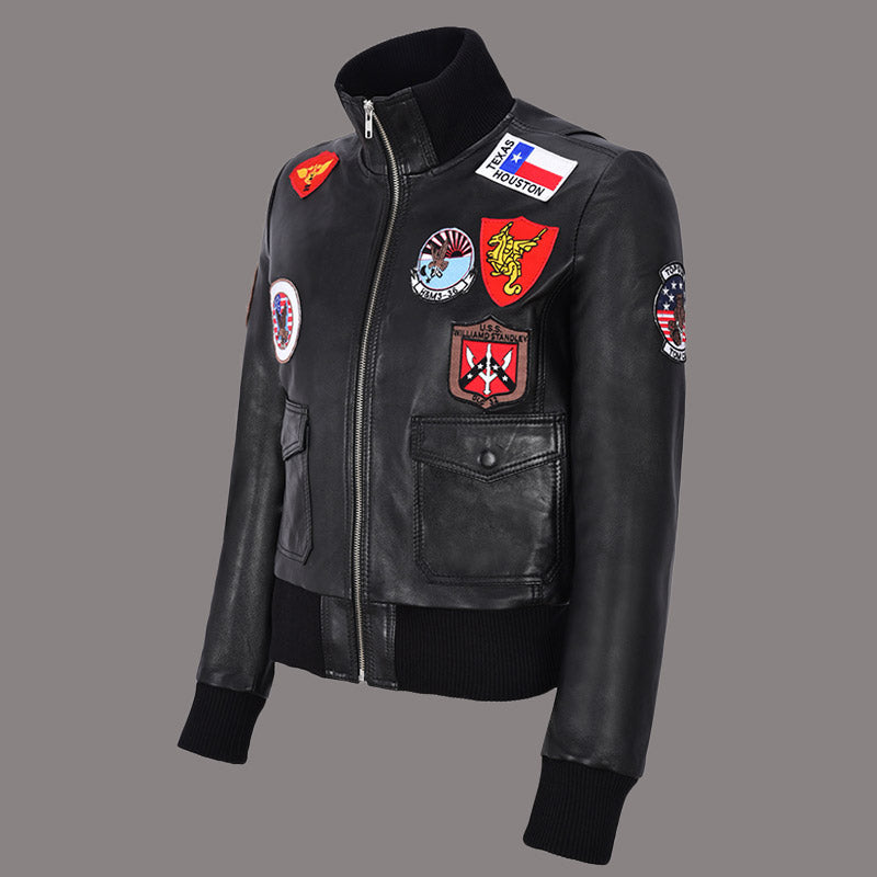 Top Gun Leather Jacket For Women Kelly McGillis