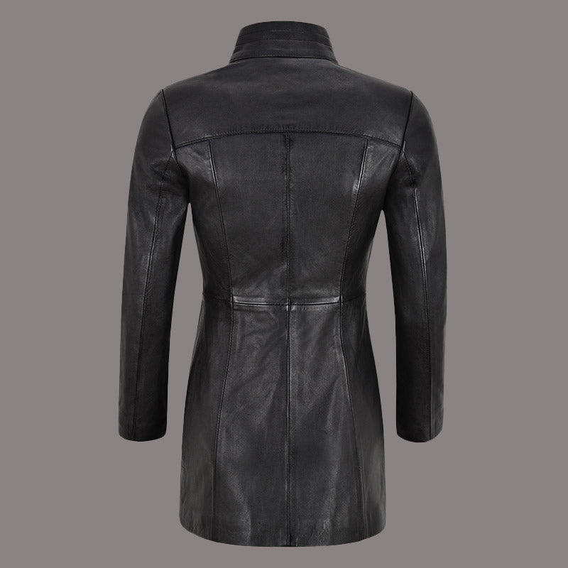 Women Long Leather Jacket WAVERLY