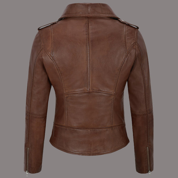 Women Leather Moto Jacket WINSTED