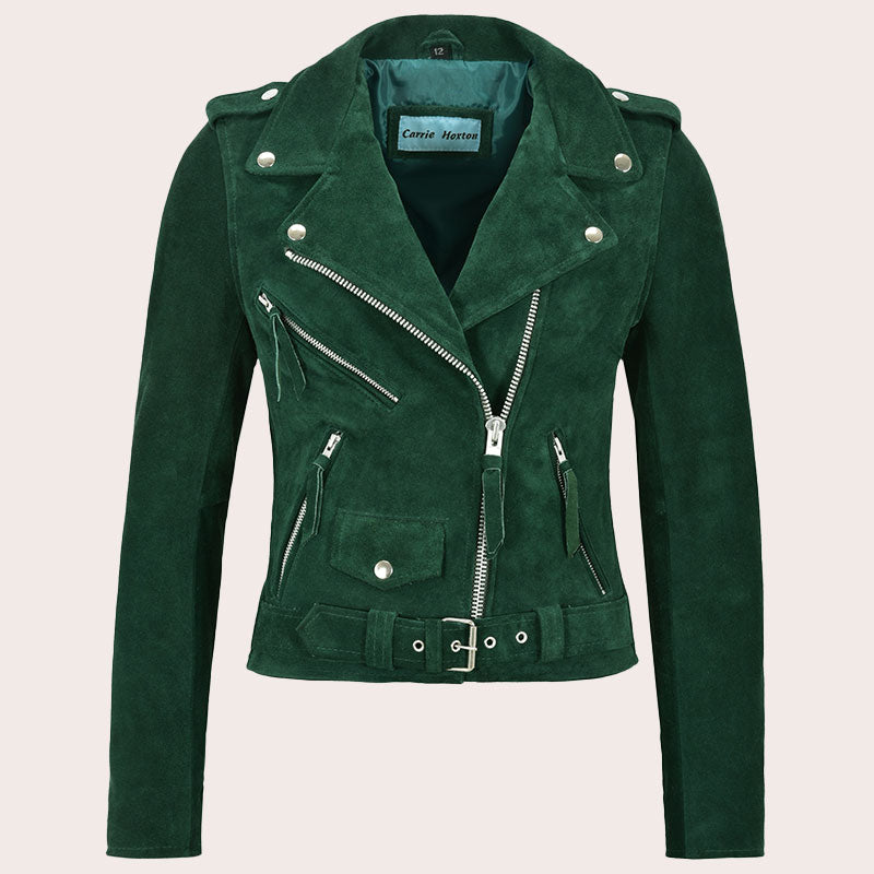 Women Suede Biker Jacket RUNWAY