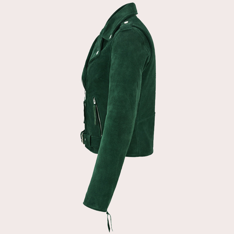 Women Suede Biker Jacket RUNWAY
