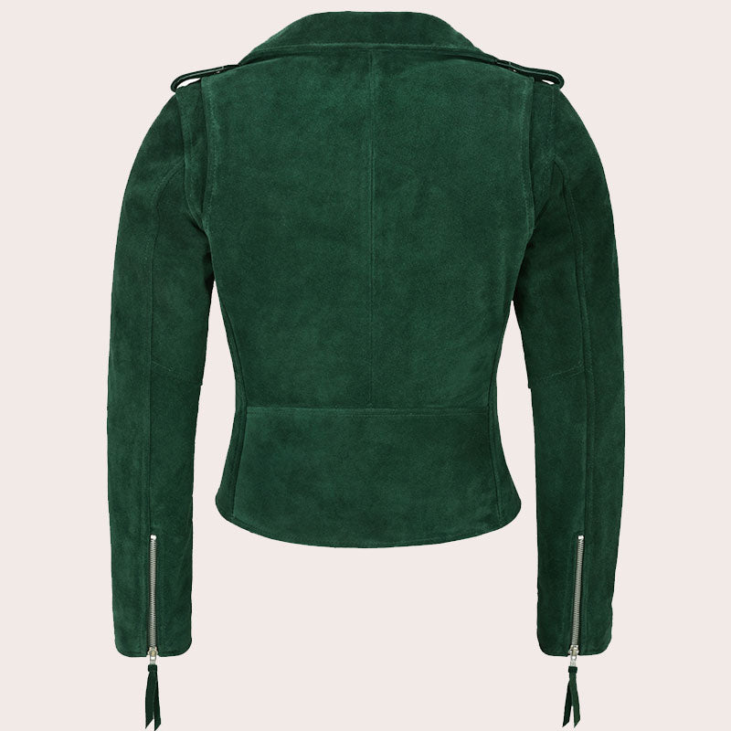 Women Suede Biker Jacket RUNWAY