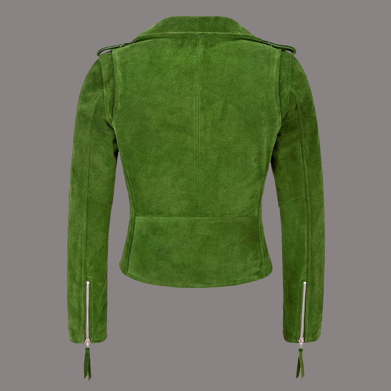 Women Suede Biker Jacket RUNWAY