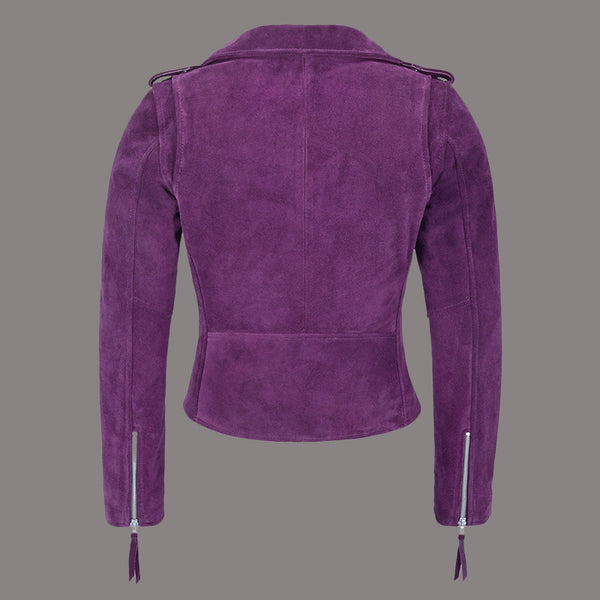 Women Suede Biker Jacket RUNWAY