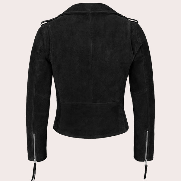 Women Suede Biker Jacket RUNWAY