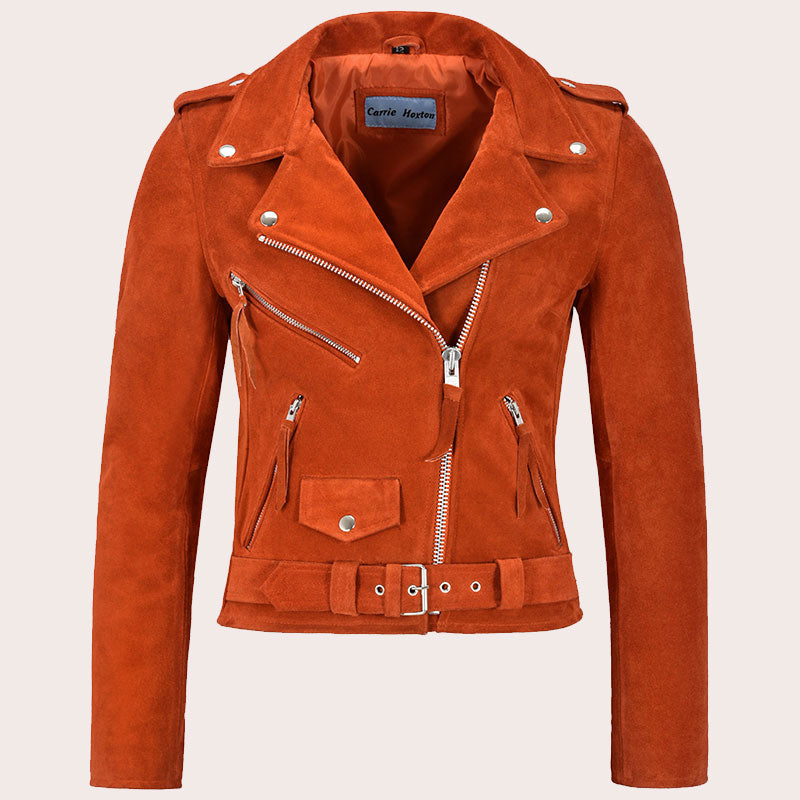 Women Suede Biker Jacket RUNWAY