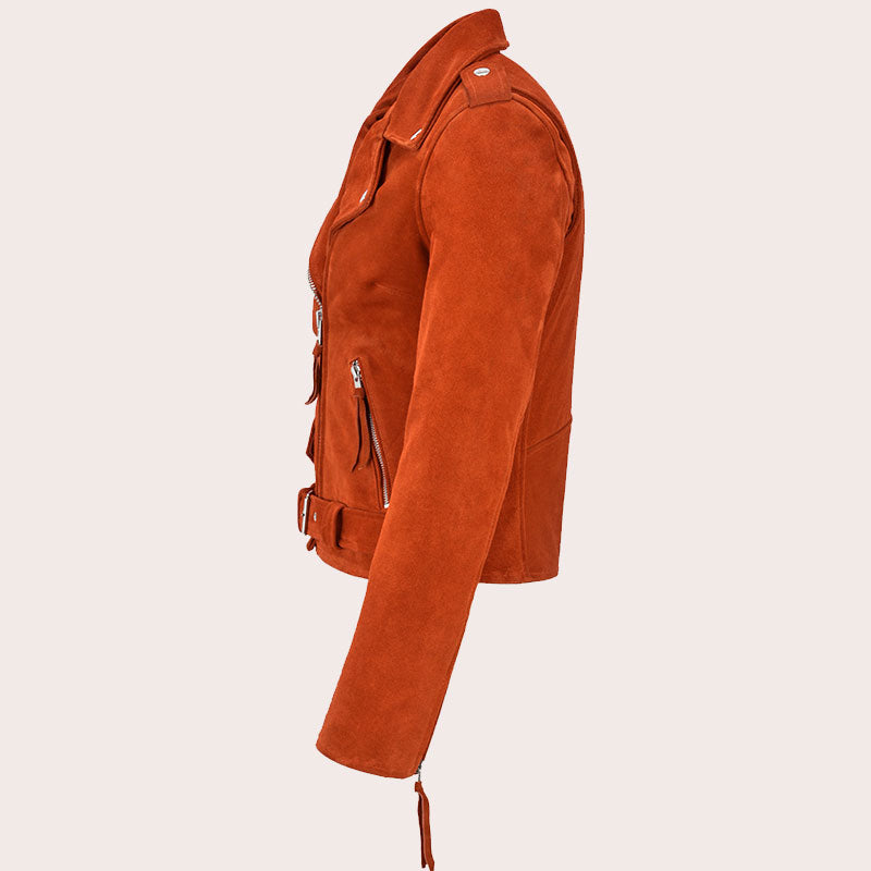 Women Suede Biker Jacket RUNWAY