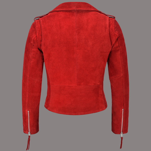 Women Suede Biker Jacket RUNWAY