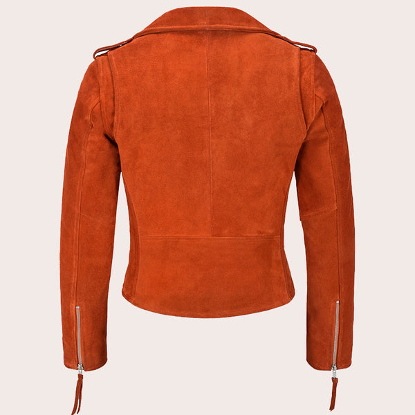 Women Suede Biker Jacket RUNWAY