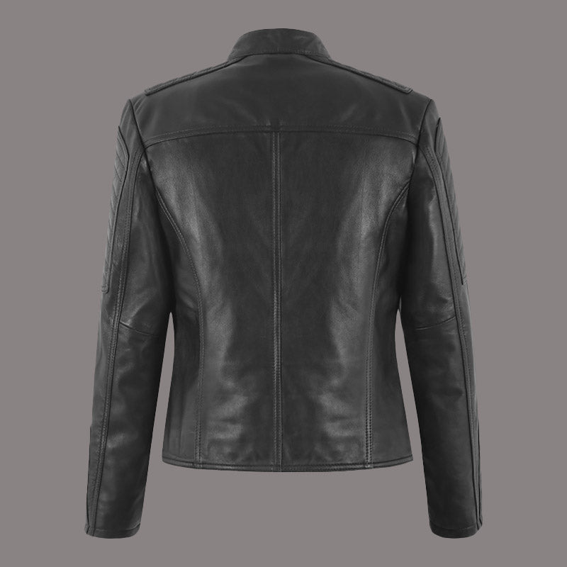 Women Leather Biker Jacket SEDBERGH