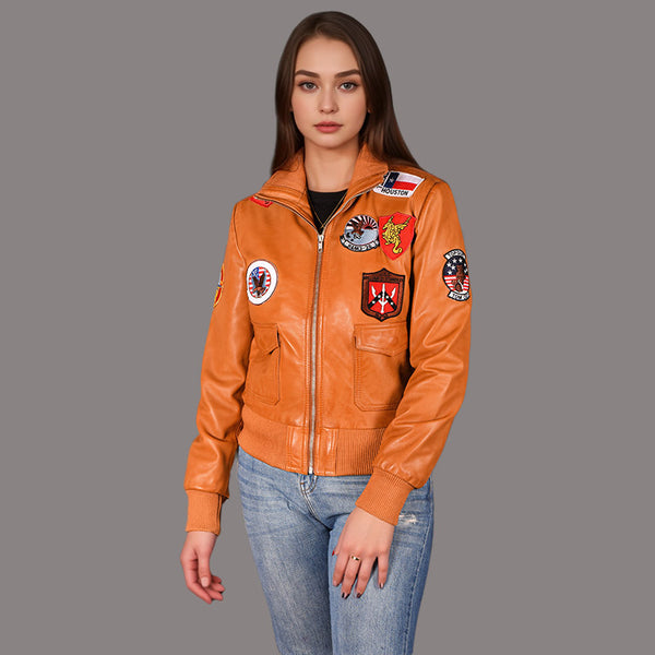 Top Gun Leather Jacket For Women Kelly McGillis