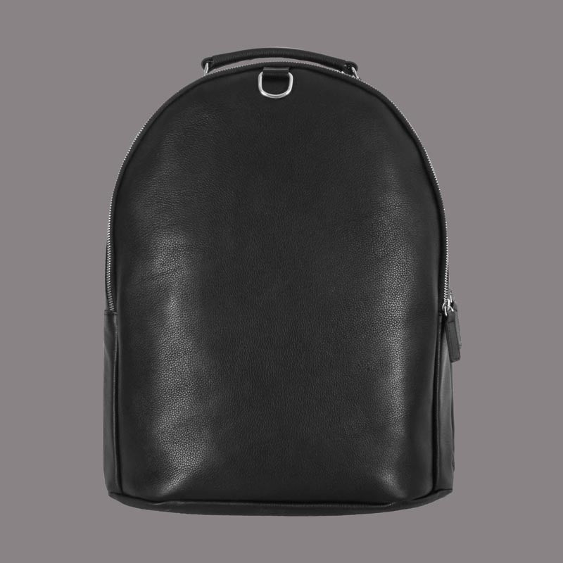 Leather Backpack Laptop Friendly in Black