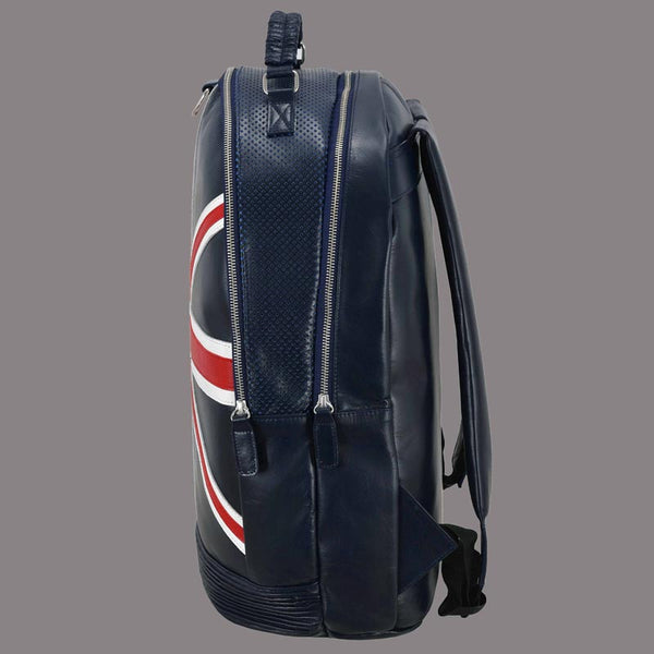 Union Jack Leather Backpack Navy Blue