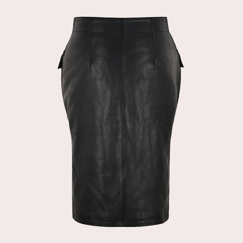 Women's Real Leather Pencil Skirt KELRIC